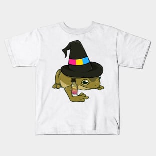 Pansexual Pride Witch Frog Kids T-Shirt